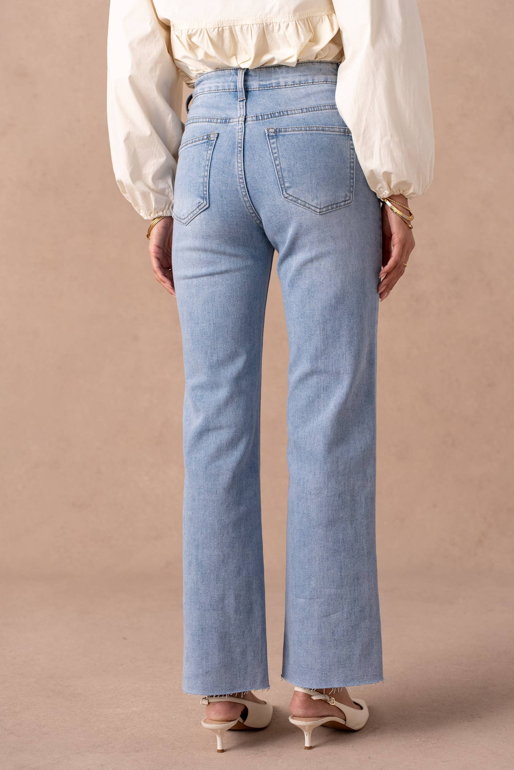Haven Frayed Wide Leg Jeans