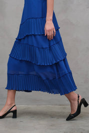 Celeste Asymmetrical Pleat Dress