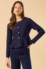 Cedar Long Sleeve Peplum Cardigan