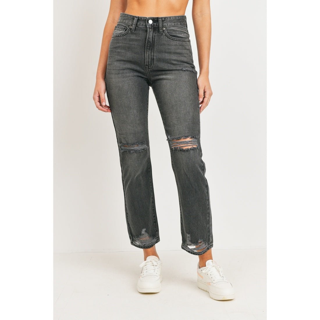 Loose Straight Jean with Distressing - Size 26 - Style Bar