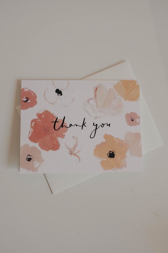 Poppies Thank You Card - Style Bar