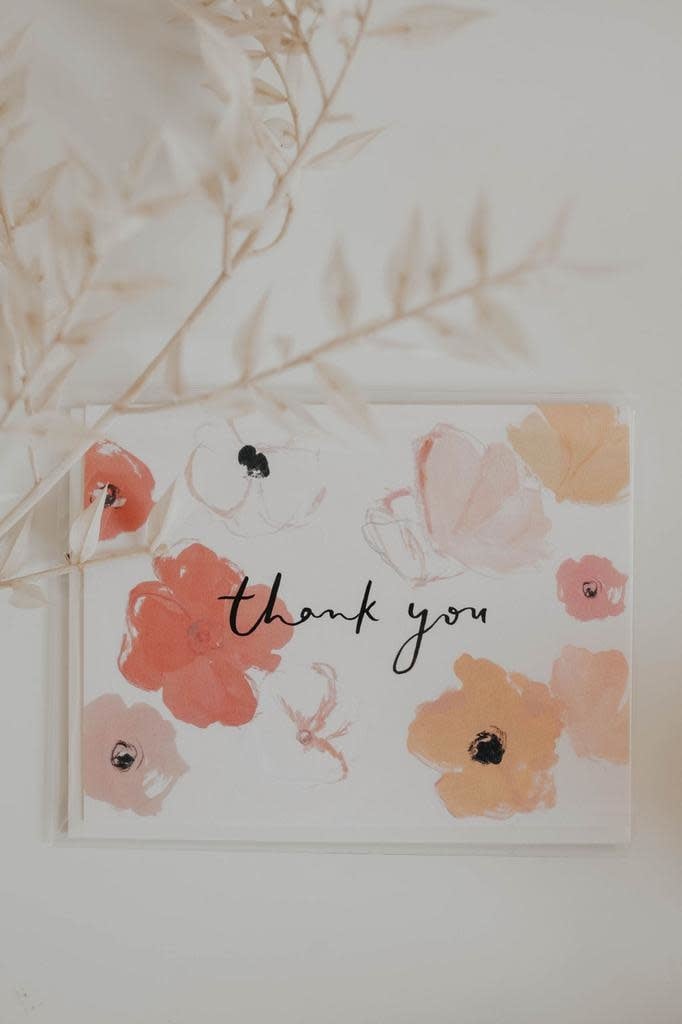 Poppies Thank You Card - Style Bar